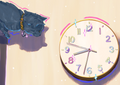 Clock Cat print